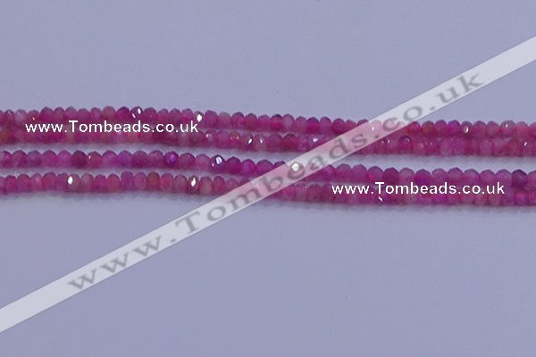 CRB1879 15.5 inches 2.5*4mm faceted rondelle red tourmaline beads