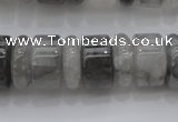 CRB189 15.5 inches 6*16mm – 10*16mm rondelle cloudy quartz beads