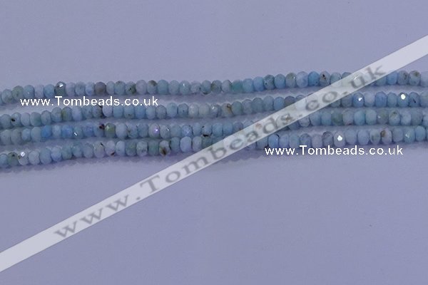 CRB1893 15.5 inches 2*3mm faceted rondelle larimar beads