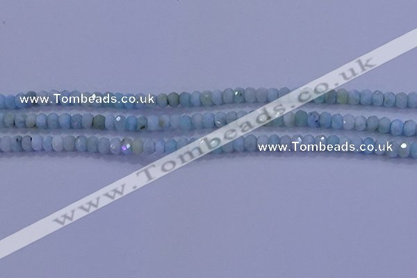 CRB1894 15.5 inches 2.5*4mm faceted rondelle larimar beads