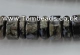 CRB190 15.5 inches 6*16mm – 10*16mm rondelle grey opal gemstone beads