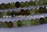 CRB1919 15.5 inches 2.5*4mm faceted rondelle green garnet beads