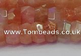 CRB1932 15.5 inches 6*10mm faceted rondelle sunstone beads