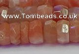 CRB1933 15.5 inches 6*12mm faceted rondelle sunstone beads