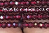 CRB1938 15.5 inches 2*3mm faceted rondelle red garnet gemstone beads