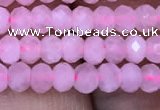 CRB1940 15.5 inches 2.5*4mm faceted rondelle rose quartz beads