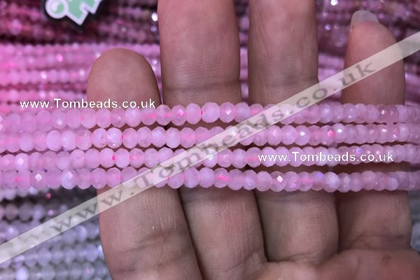 CRB1940 15.5 inches 2.5*4mm faceted rondelle rose quartz beads