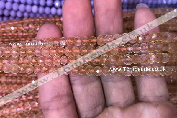 CRB1948 15.5 inches 3.5*5mm faceted rondelle citrine gemstone beads