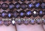 CRB1957 15.5 inches 3*4mm faceted rondelle smoky quartz beads