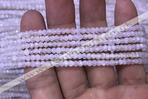 CRB1964 15.5 inches 2*3mm faceted rondelle white moonstone beads