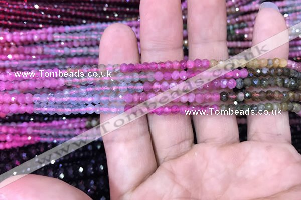 CRB1971 15.5 inches 3*4mm faceted rondelle tourmaline beads