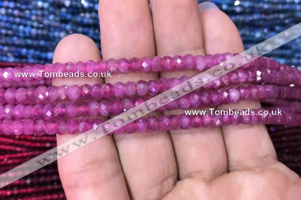 CRB1973 15.5 inches 3*5mm faceted rondelle pink tourmaline beads