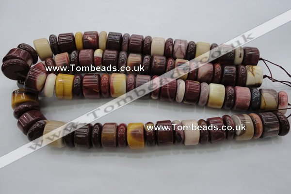 CRB199 15.5 inches 6*18mm - 13*18mm rondelle mookaite gemstone beads