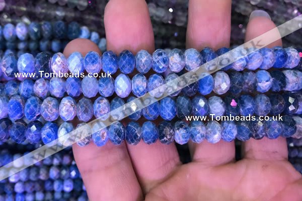 CRB1990 15.5 inches 6*8mm faceted rondelle apatite beads wholesale