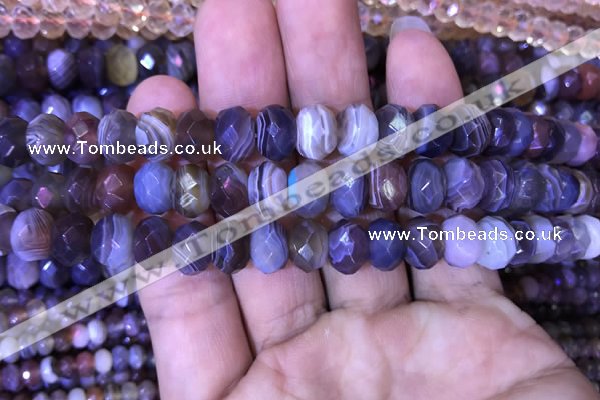 CRB1996 15.5 inches 7*10mm faceted rondelle Botswana agate beads