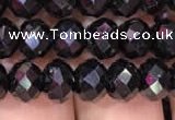 CRB1999 15.5 inches 6*8mm faceted rondelle black spinel beads