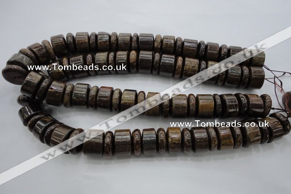 CRB200 15.5 inches 6*18mm - 13*18mm rondelle bronzite gemstone beads