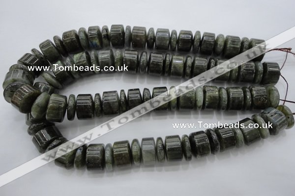 CRB203 15.5 inches 6*18mm - 13*18mm rondelle labradorite beads