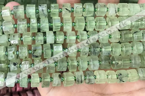 CRB2040 15.5 inches 7mm - 8mm faceted tyre prehnite beads