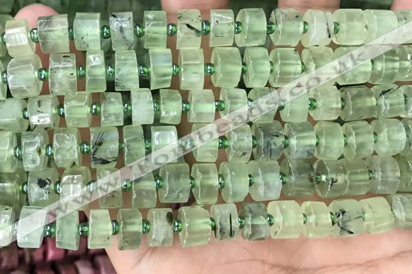 CRB2041 15.5 inches 9mm - 10mm faceted tyre prehnite beads