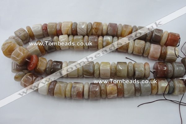 CRB205 15.5 inches 6*18mm - 13*18mm rondelle yellow agate beads