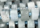 CRB2055 15.5 inches 7mm - 8mm faceted tyre aquamarine beads