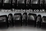 CRB206 15.5 inches 6*18mm - 13*18mm rondelle black agate beads