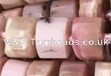CRB2076 15.5 inches 9mm - 10mm faceted tyre pink opal beads