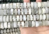 CRB2083 15.5 inches 12mm - 13mm faceted tyre grey moonstone beads