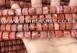 CRB2107 15.5 inches 11mm - 12mm faceted tyre red agate beads