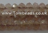 CRB211 15.5 inches 3*4mm faceted rondelle strawberry quartz beads