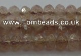 CRB211 15.5 inches 3*4mm faceted rondelle strawberry quartz beads