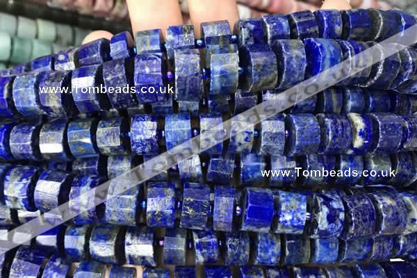 CRB2141 15.5 inches 9mm - 10mm faceted tyre lapis lazuli beads