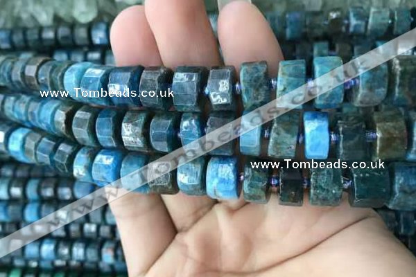 CRB2147 15.5 inches 11mm - 12mm faceted tyre apatite gemstone beads