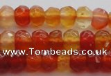 CRB215 15.5 inches 3*4mm faceted rondelle red agate beads