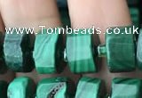 CRB2150 15.5 inches 7mm - 8mm faceted tyre malachite beads