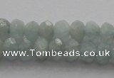 CRB217 15.5 inches 3*4mm faceted rondelle aquamarine beads