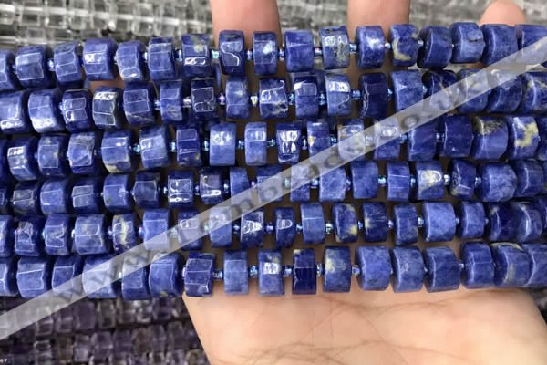 CRB2175 15.5 inches 9mm - 10mm faceted tyre sodalite beads