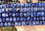 CRB2176 15.5 inches 11mm - 12mm faceted tyre sodalite beads