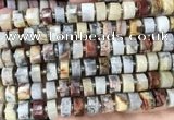 CRB2182 15.5 inches 12mm - 13mm faceted tyre crazy lace agate beads