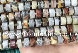 CRB2183 15.5 inches 13mm - 14mm faceted tyre crazy lace agate beads