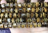 CRB2198 15.5 inches 11mm - 12mm faceted tyre yellow tiger eye beads