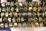 CRB2199 15.5 inches 12mm - 13mm faceted tyre yellow tiger eye beads