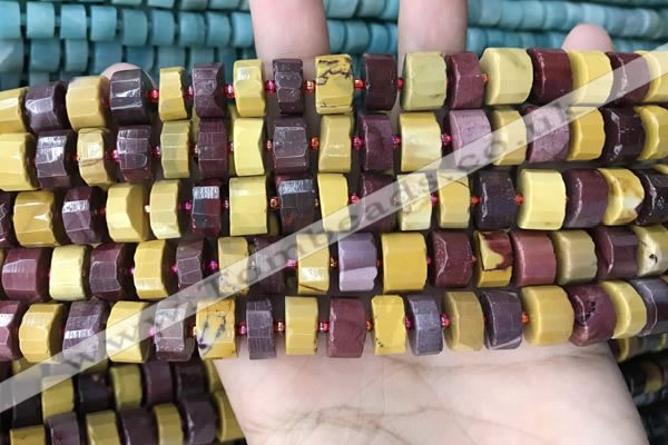 CRB2201 15.5 inches 8mm - 9mm faceted tyre mookaite beads