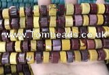 CRB2203 15.5 inches 11mm - 12mm faceted tyre mookaite beads