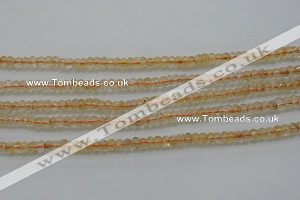 CRB221 15.5 inches 2.5*4mm faceted rondelle citrine gemstone beads