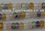 CRB222 15.5 inches 2.5*4mm faceted rondelle mixed quartz beads