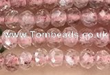 CRB2235 15.5 inches 2*3mm faceted rondelle strawberry quartz beads