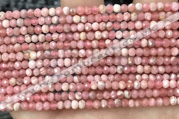 CRB2237 15.5 inches 2*3mm faceted rondelle rhodochrosite beads