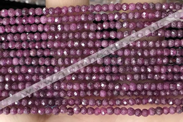 CRB2244 15.5 inches 2*3mm faceted rondelle ruby gemstone beads